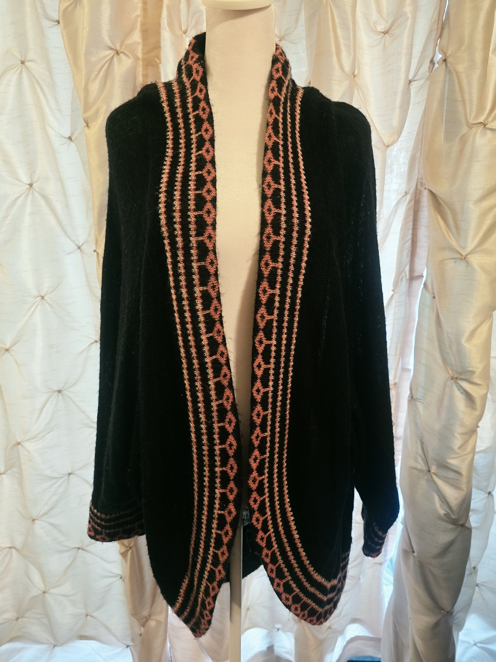 Willow & Clay Black Open-Front Cardigan